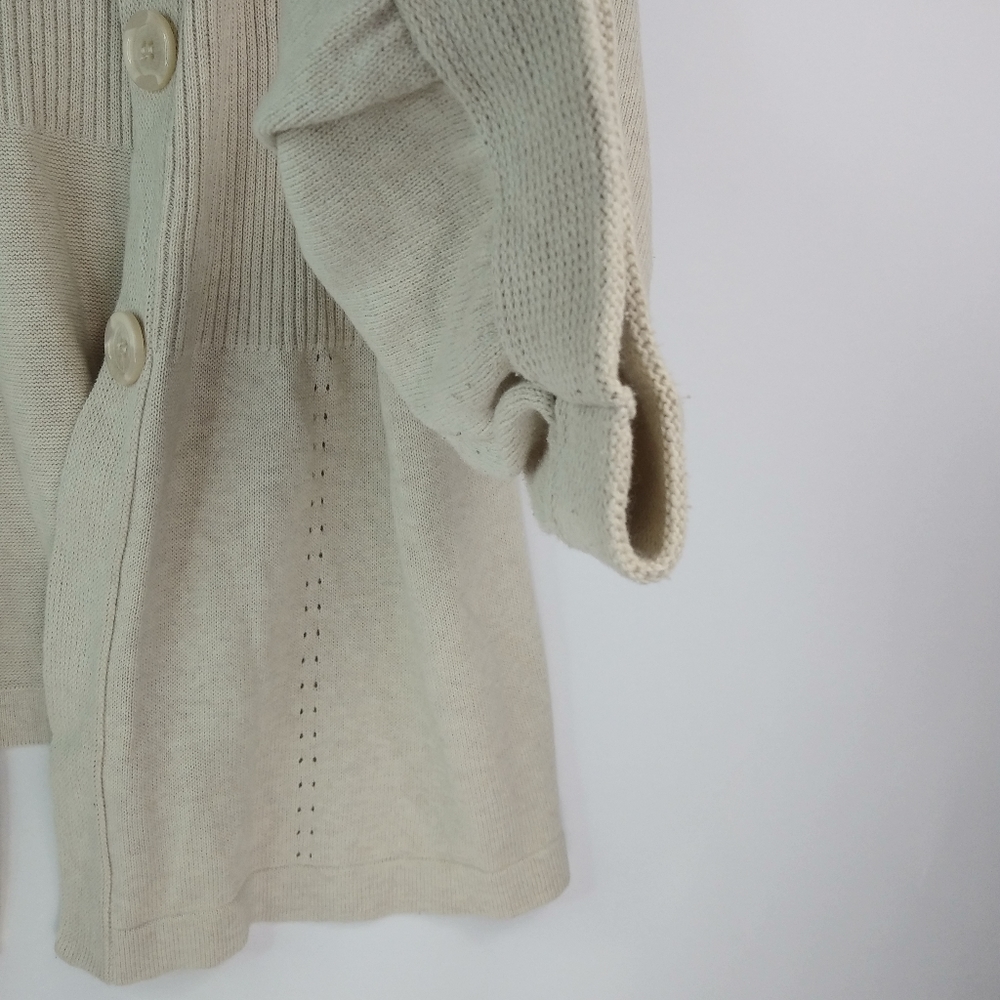 Studio Works XL Creme Cardigan Sweater Plus - Picture 4 of 12